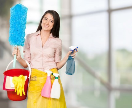 Carpet cleaning service tools prepared for safe disposal and cleanup